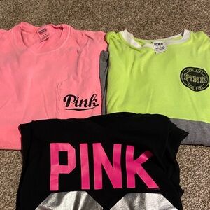 PINK Victoria's Secret Black and Silver Tee